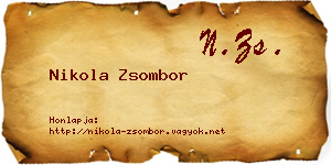 Nikola Zsombor névjegykártya
